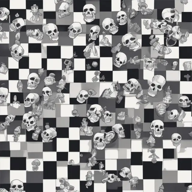 Angel, morphed chess pieces, and skull symbolizing white, grey, and dark zero-day markets.