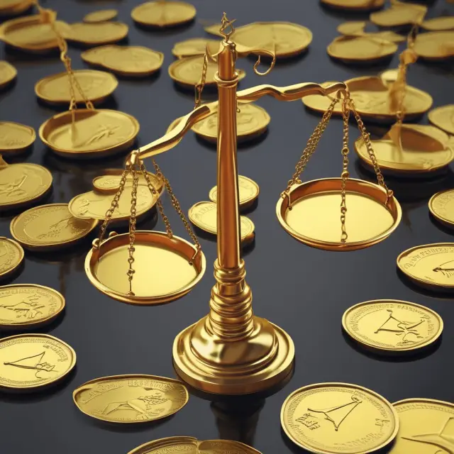Scales balanced with golden preferred stock on one side and common stock on the other, dividends flowing from issuer into the scales