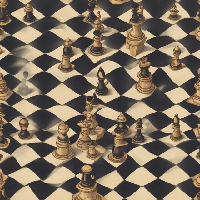 Two opposing sides on a chessboard representing financial institution