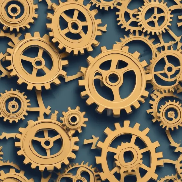 Gears interlocking to form a perfect circle, representing large banks and pension funds maintaining the zero-gap condition in their portfolios against interest rate risks.
