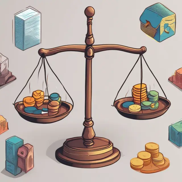 A balanced scale with various securities representing different asset classes.