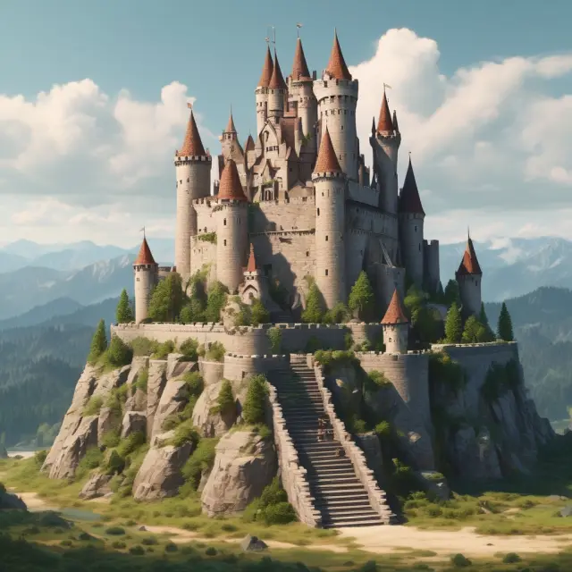 A castle standing tall with employees forming its foundation, illustrating the importance of a zero layoff policy for employee morale.