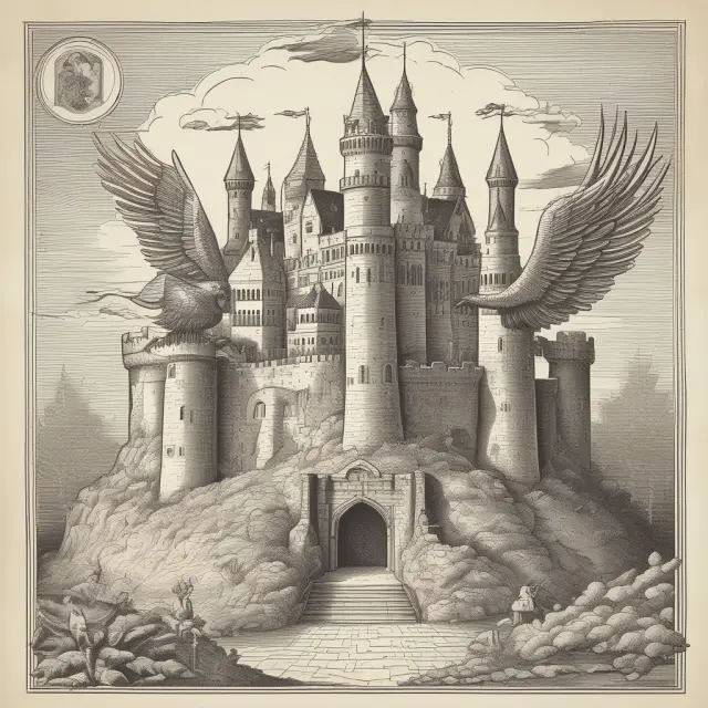 Fortress protected by a fiery phoenix, representing vigilance against financial fraud