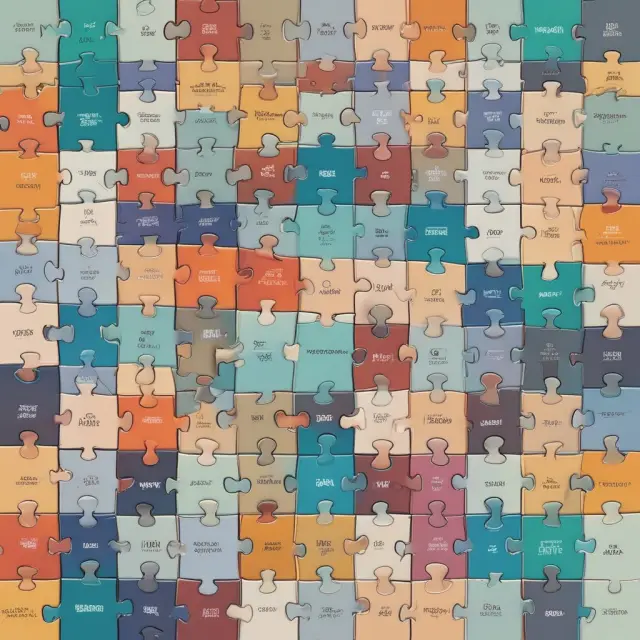 An intricate puzzle with binary values (0 and 1) symbolizing select investments among multiple options, illustrating capital rationing decision-making.