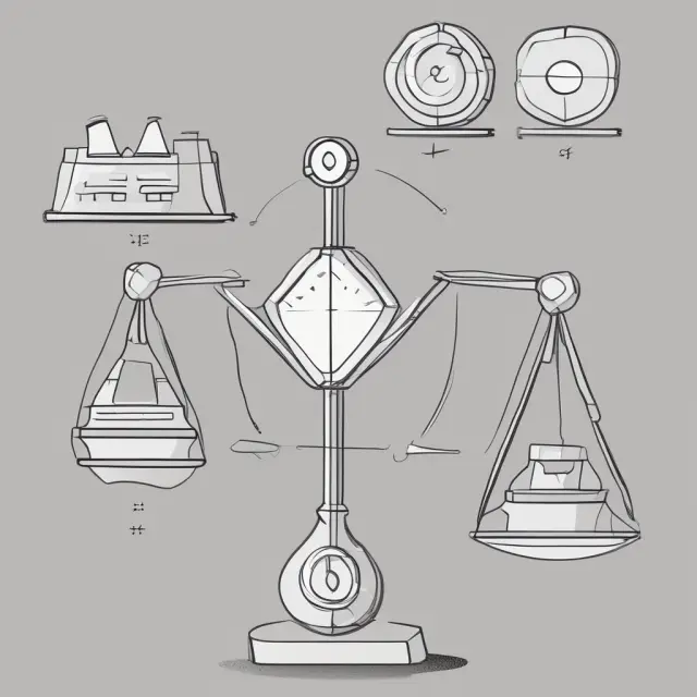 Three balancing scales representing projects A, B, and C have weights corresponding to their cost and return values. The goal is to maximize total returns while adhering to budget constraints.