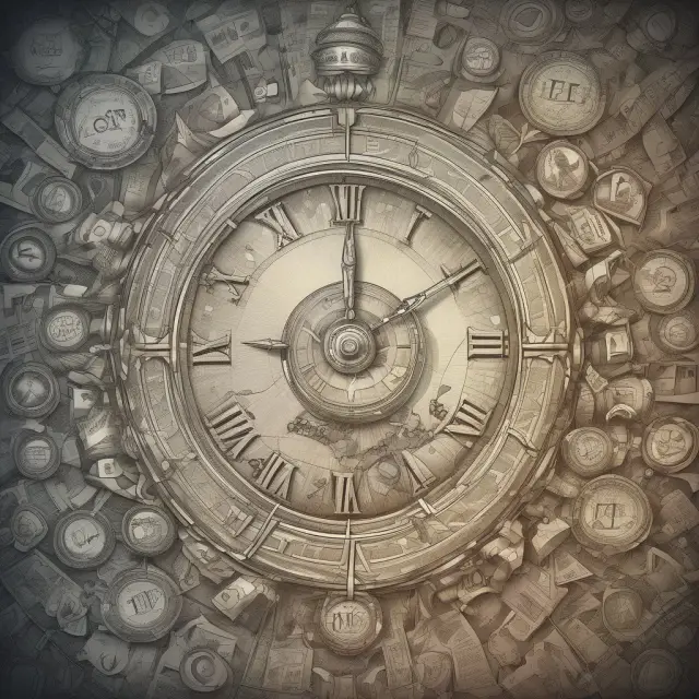 An evolving clock showing financial eras with consumers navigating the changing trends in zero percent financing.