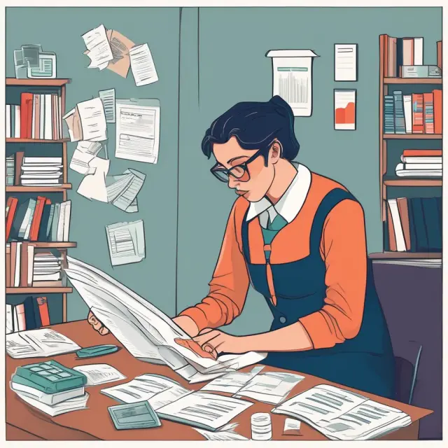 Zero-proof bookkeeper cross-referencing ledgers, ensuring financial accuracy for small businesses.