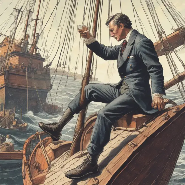 A short seller navigating stormy financial waters, with Rule 201 depicted as a lighthouse guiding regulatory changes.