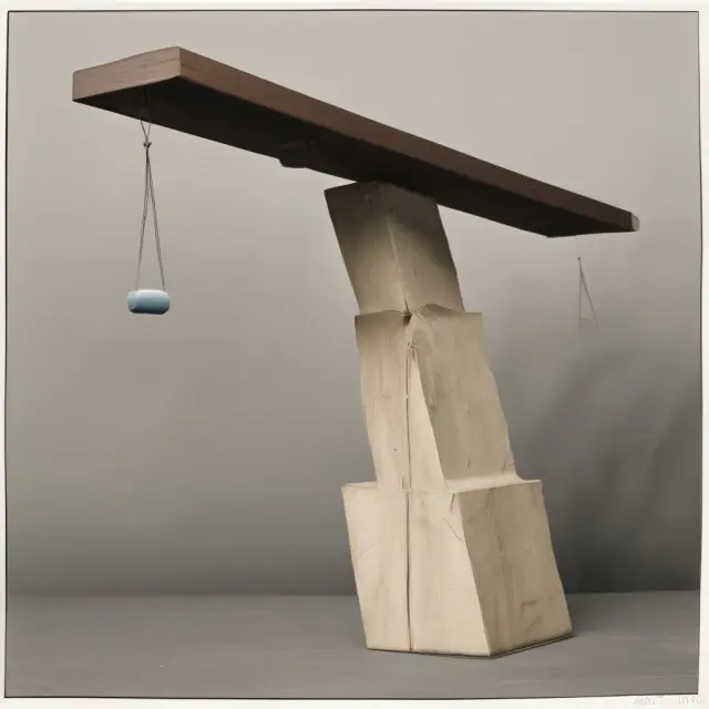 Visualization of a zero cost collar strategy with a protective put (stability) and a covering call (income generation) on a balance beam