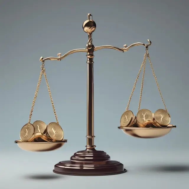 Coin representation of zero ticks and upticks maintaining market stability on a scale