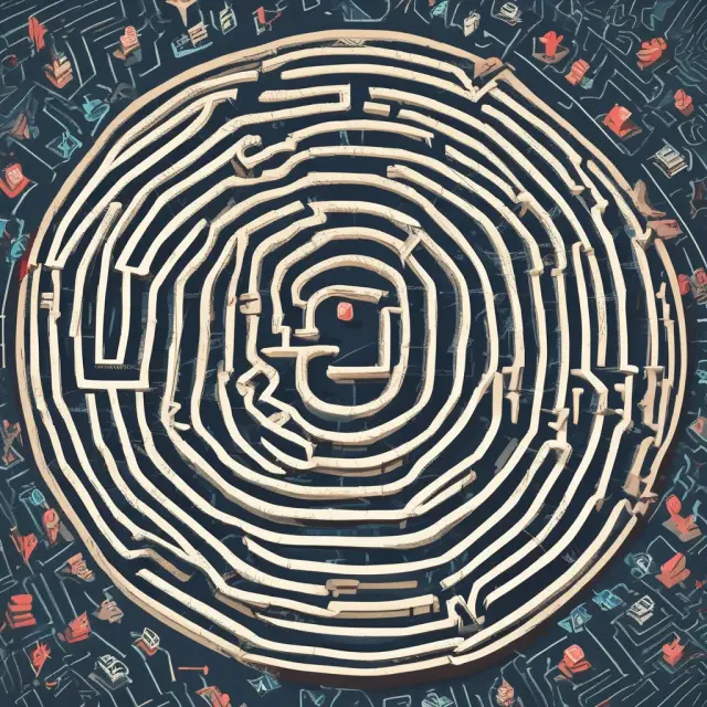 Traders delicately maneuvering through a complex maze, using zero plus tick markers to guide their path in the labyrinth of financial markets.