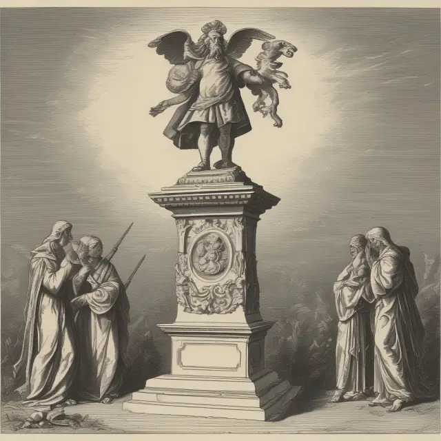 A scale balancing financial prosperity (gold coins) and insolvency (broken chains), with the Zeta Model as a double-edged sword.