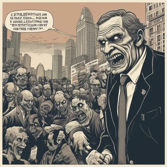 Two giants clashing with restructured zombie bank models - one symbolizing the U.S. and the other Europe, contrasting economic recoveries.