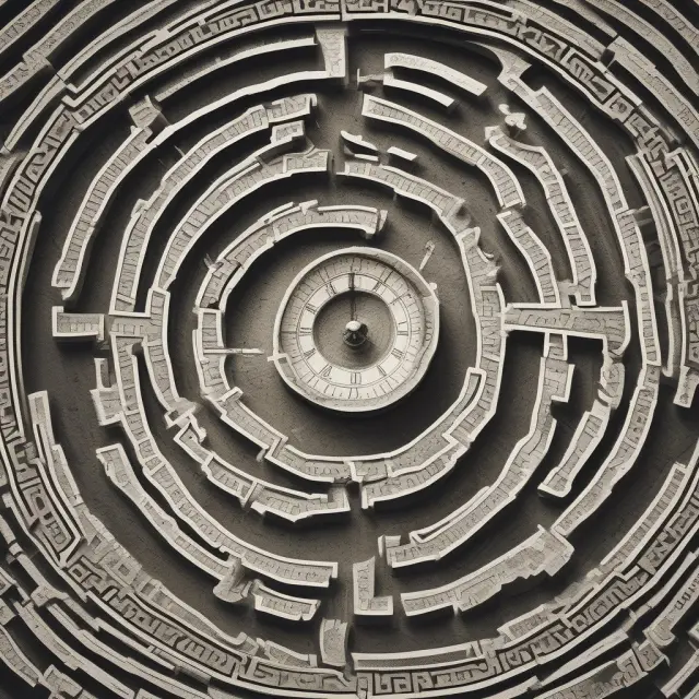 An intricate maze represents state laws and federal regulations governing zombie debt collection, with a ticking clock symbolizing the statute of limitations