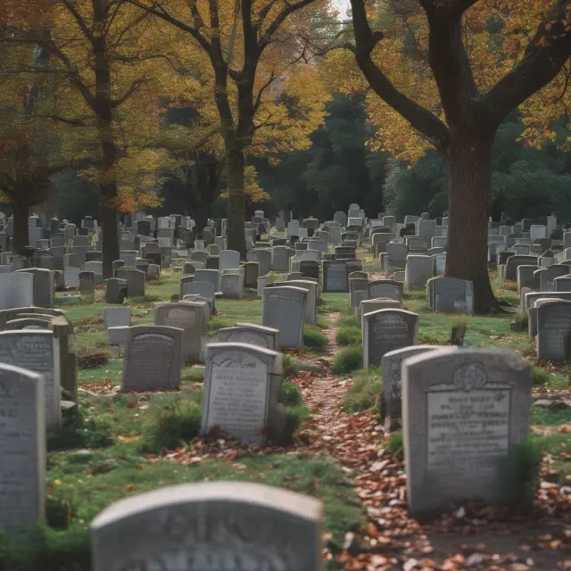 A graveyard filled with low-trading-volume tombstones, each symbolizing a potential zombie ETF, surrounded by dangerously high fee structures