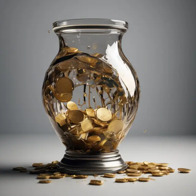 Gold coins pouring out of a shattered vase - Zombie ETF