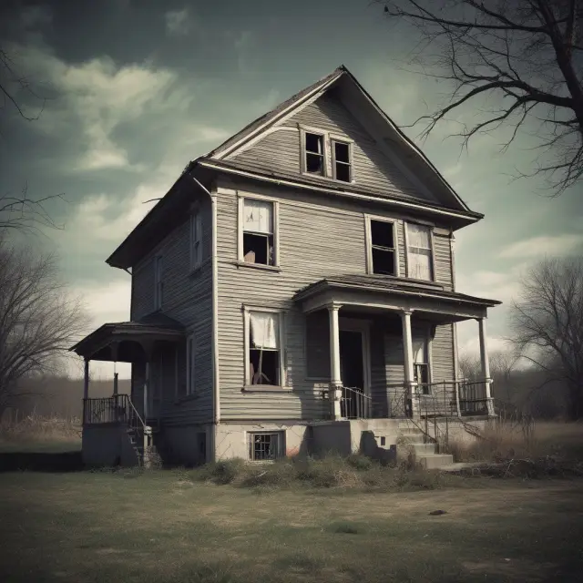 A haunted house stands vacant, symbolizing a zombie foreclosure