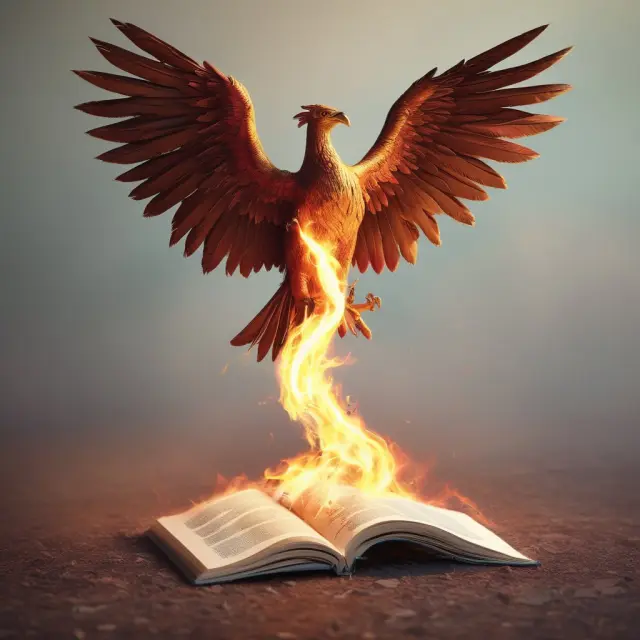 An image of a lender symbolically releasing a phoenix from the title of a foreclosed property, signifying the end of financial uncertainty.