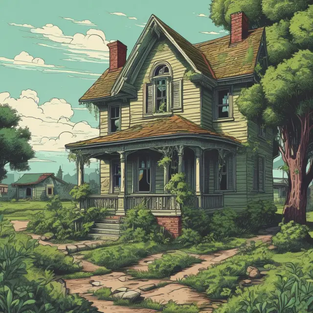 Deserted house with emergent greenery represents ongoing impact of zombie titles amidst economic recovery