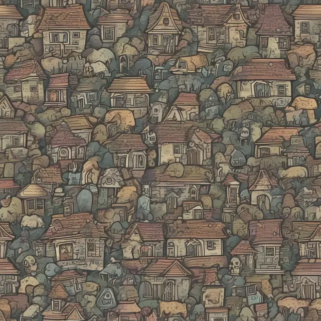 An image of a haunting graveyard filled with abandoned homes and zombie titles, symbolizing the financial uncertainties and legal complexities surrounding these mysterious property titles.