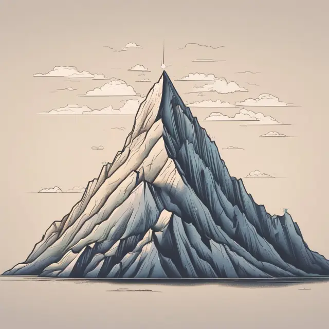 An imaginary mountain reflecting a stock