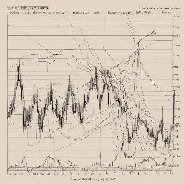 A chart displaying Bollinger Bands® and Fibonacci Retracement lines highlighting zones of support