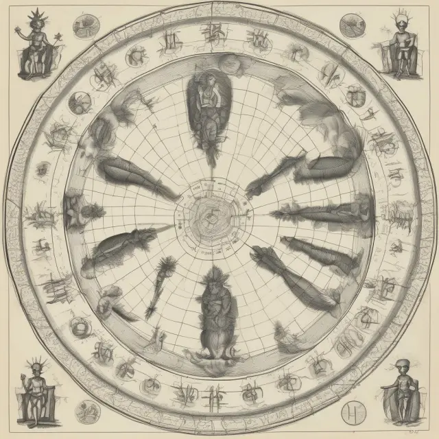 A visual representation of Z-Scores arranged in a zodiac circle, showcasing their distribution and significance in finance