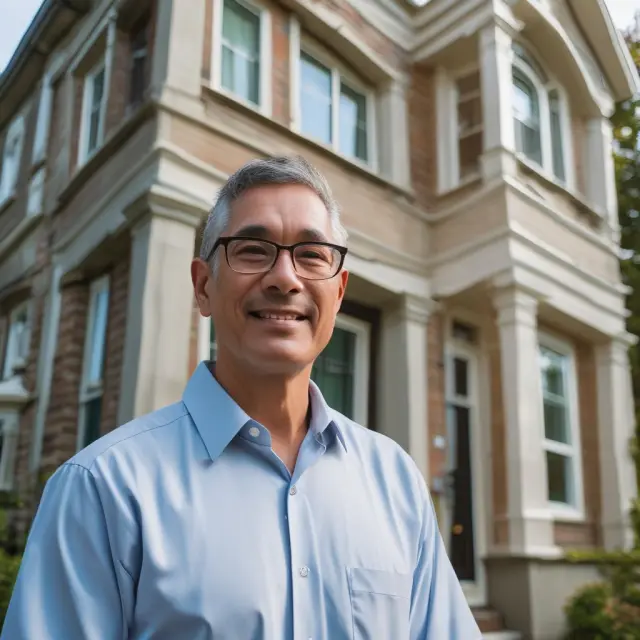An investor holding a seedling representing the Z tranche amidst blooming flowers of matured A and B mortgage tranches, showcasing long-term waiting for returns