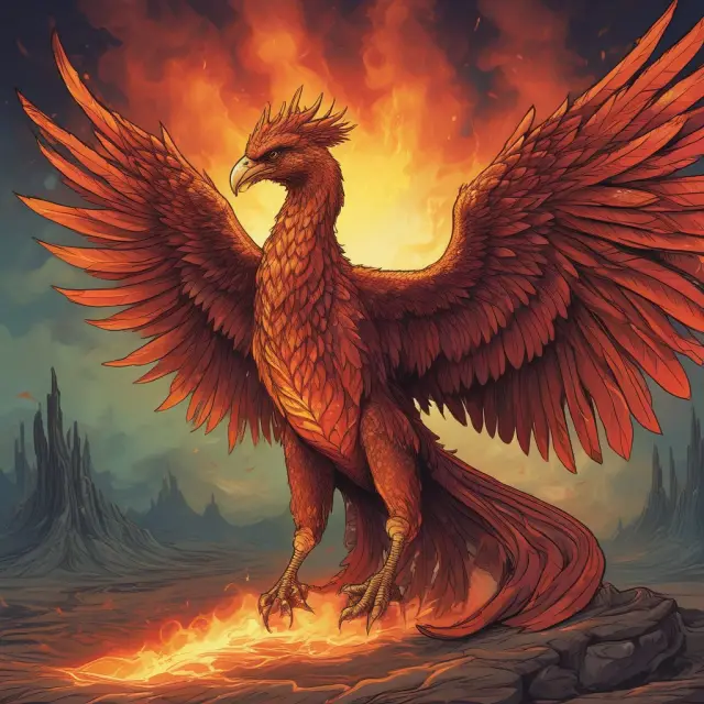 A slumbering mythical bird symbolizes Z tranche in CMOs, patiently awaiting repayment of all senior tranches before unleashing long-term returns