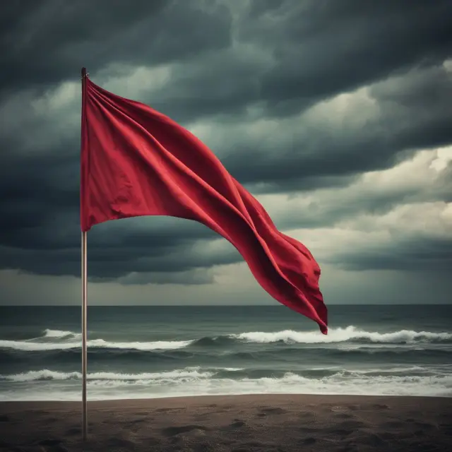 Red flag warning of hidden financial troubles and deceit
