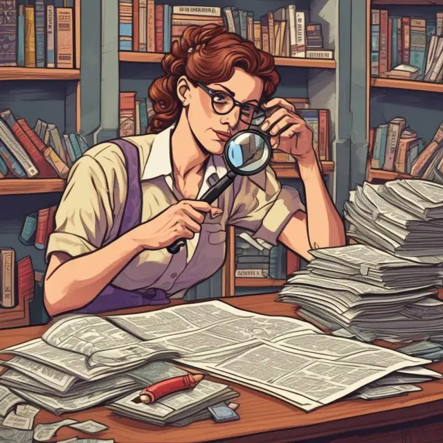 A determined homemaker examines documents and evidence, illuminating the truth behind ZZZZ Best