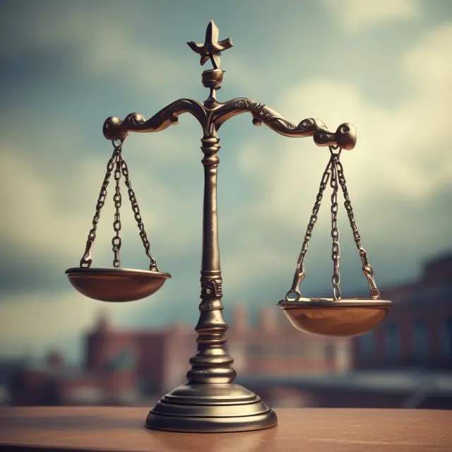Scales of justice leaning due to Ponzi scheme